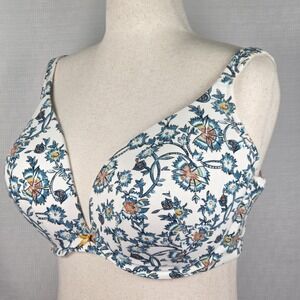 Cacique Pushup Plunge Bra Size 38G Floral Boost Supportive Style #4932